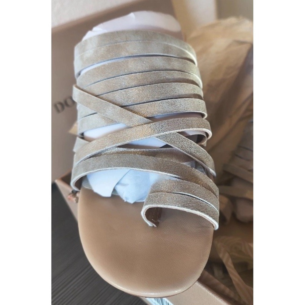 Donald Pliner Women's Marlow Heeled Sandal Silver Crinkle Metallic 9.5M - Picture 3 of 6